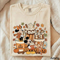 Comfort Colors Mickey Minnie Fall Coffee Shirt Women, Thanksgiving Pumpkin Spice Disneyland Disney Graphic Tee, Gift for Her Aesthetic
