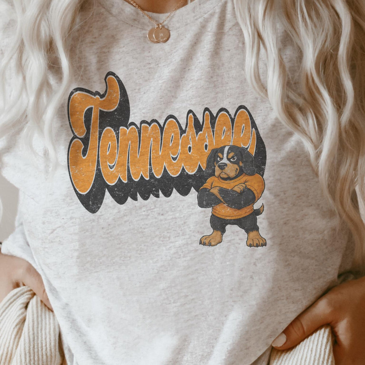 Comfort Colors Tennessee Football Shirt Women, Retro Vintage Varsity School Spirit Game Day Distressed Mascot Graphic Tee, Fan Gift for Her Aesthetic