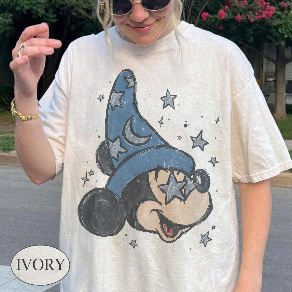 Vintage Fantasia Sorcerer Mickey Shirt Disney Fantasa Wizard Mickey Shirt Magical Star Hat Tee Fantasmic Shirt 2026 Disney World Shirt