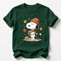 Comfort Colors Snoopy Fall Shirt Women, Cozy Pumpkin Coffee Cartoon Dog Watercolor Autumn Graphic Tee, Gift for Her Aesthetic