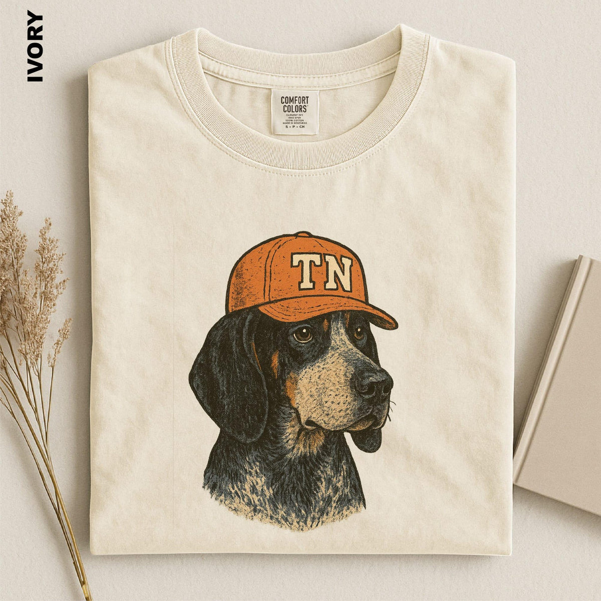 Comfort Colors Tennessee Coonhound Dog Shirt Women, Vintage TN Volunteer Southern Dog Lover Game Day Graphic Tee, Fan Gift for Her Aesthetic