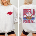 Buffalo Football Shirt Vintage Distressed Style Sweatshirt and Hoodie  Front Back Buffalo Game Day Sweatshirt for Fans