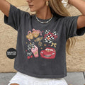 Comfort Colors Coquette Bow Lightning McQueen Shirt Women, Disney Cars Cherry Cropped Boxy Disney Graphic Tee, Gift for Her Aesthetic