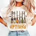 Comfort Colors A Girl Gotta Have Options Shirt Women, Halloween Witch Brooms Spooky Season Funny Witchy Fall Graphic Tee, Gift for Her Aesthetic