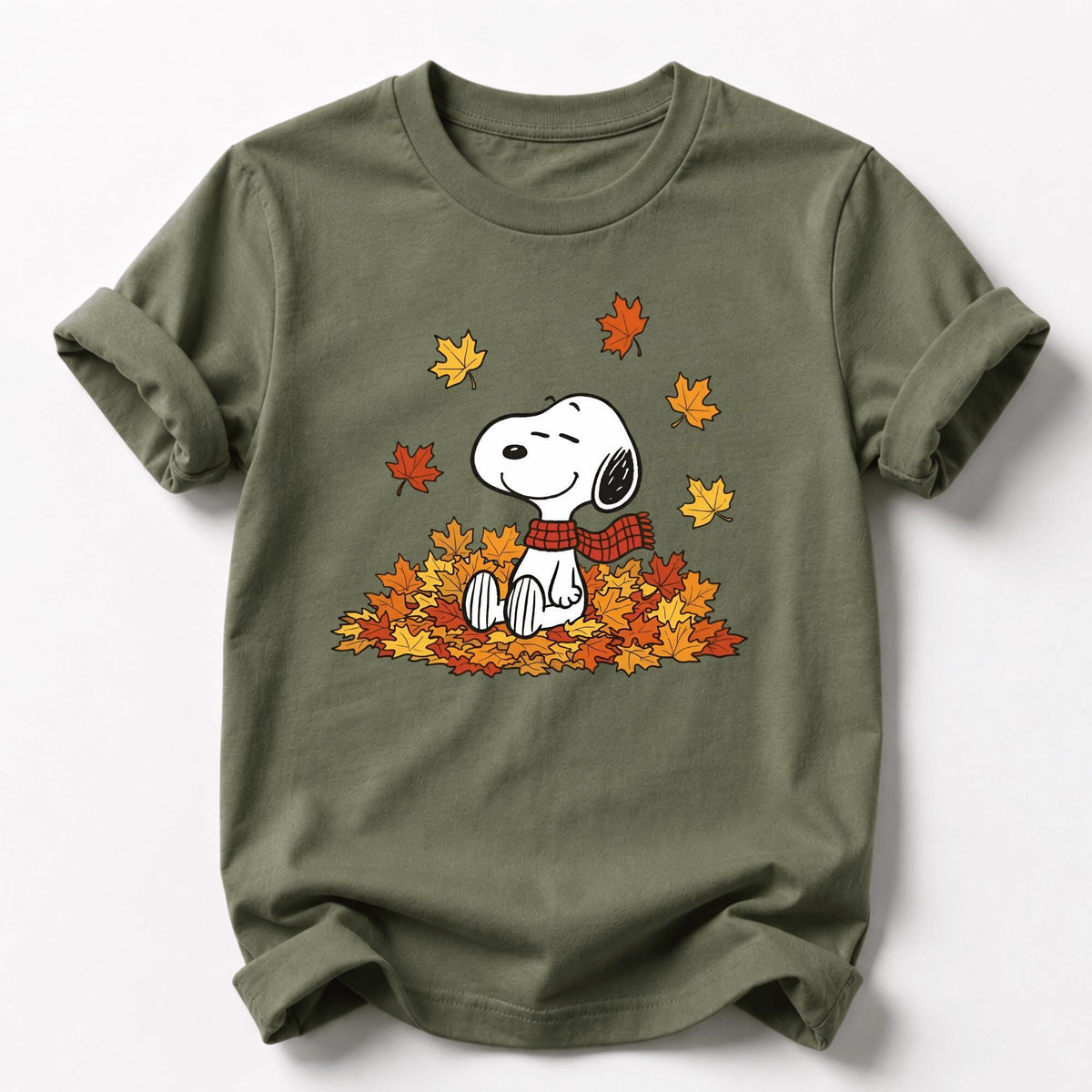 Comfort Colors Snoopy Fall Shirt Women, Autumn Dog Lover Cozy Fall Leaves Family Matching Cartoon Graphic Tee, Gift for Her Aesthetic