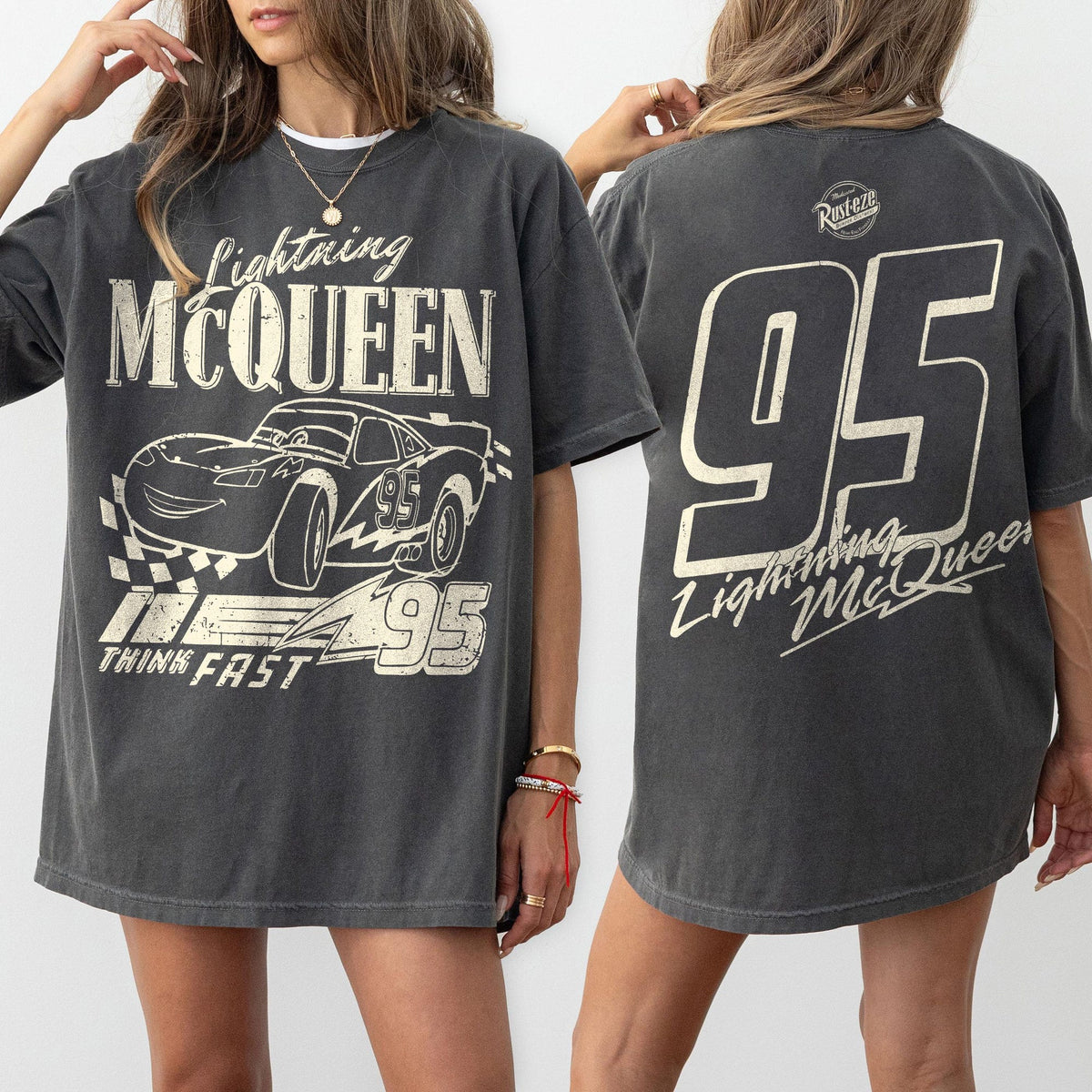 Comfort Colors Vintage Lightning McQueen Cars Land Shirt Women, Disney Pixar Cars Family Vacation 2026 Graphic Tee, Gift for Her Aesthetic