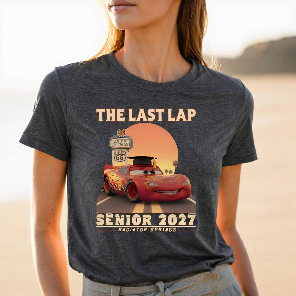 Comfort Colors Lightning McQueen Senior 2027 Shirt Women, The Last Lap Graduation Disney Pixar Cars Graphic Tee, Gift for Her Aesthetic