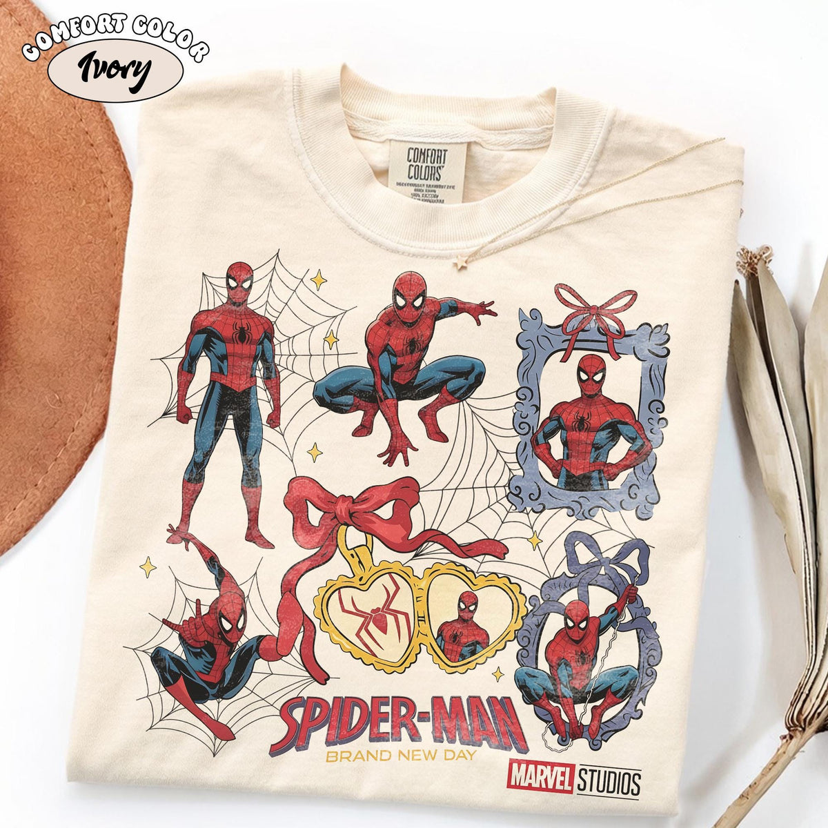 Comfort Colors Coquette Spider Man Brand New Day Tom Holland Shirt Women, Marvel MCU Avengers Spidey Matching Graphic Tee, Fan Gift for Her Aesthetic