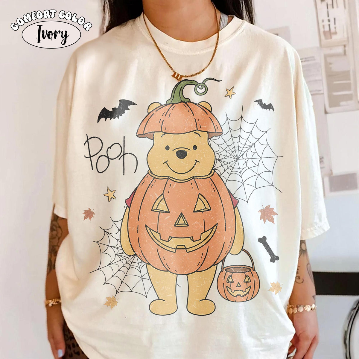 Retro Winnie The Pooh Pumpkin Halloween Signature Shirt Vintage Spooky Season Disney Comfort Colors Tee Family Vacation Trip Gift 2026