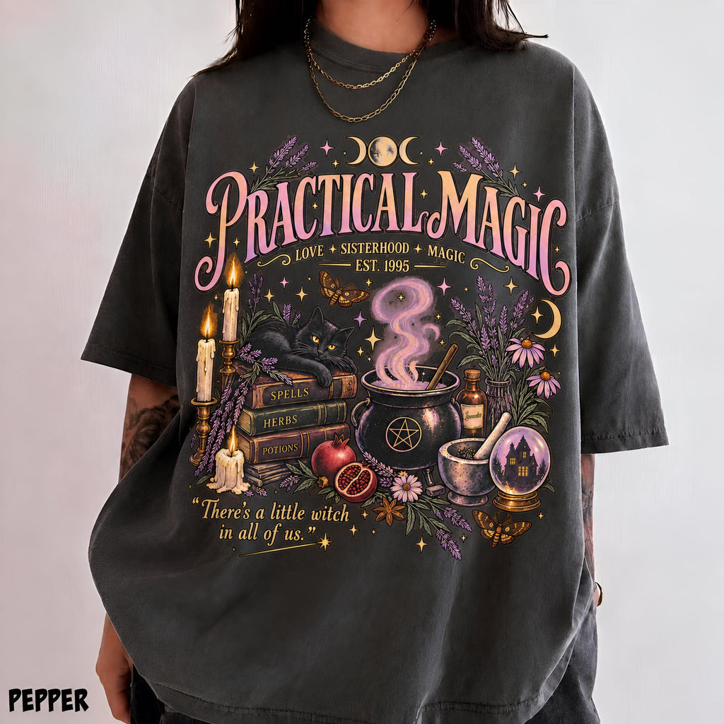 Comfort Colors Practical Magic Halloween Shirt Women, Witchy Movie Spooky Season Witch Midnight Margaritas Graphic Tee, Gift for Her Aesthetic