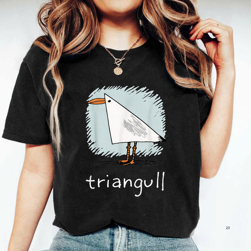 Triangull Seagull TShirt Whimsical Bird Graphic Tee Triangull Cute Triangle Seagull TShirt  Funny Bird Pun Graphic Tee