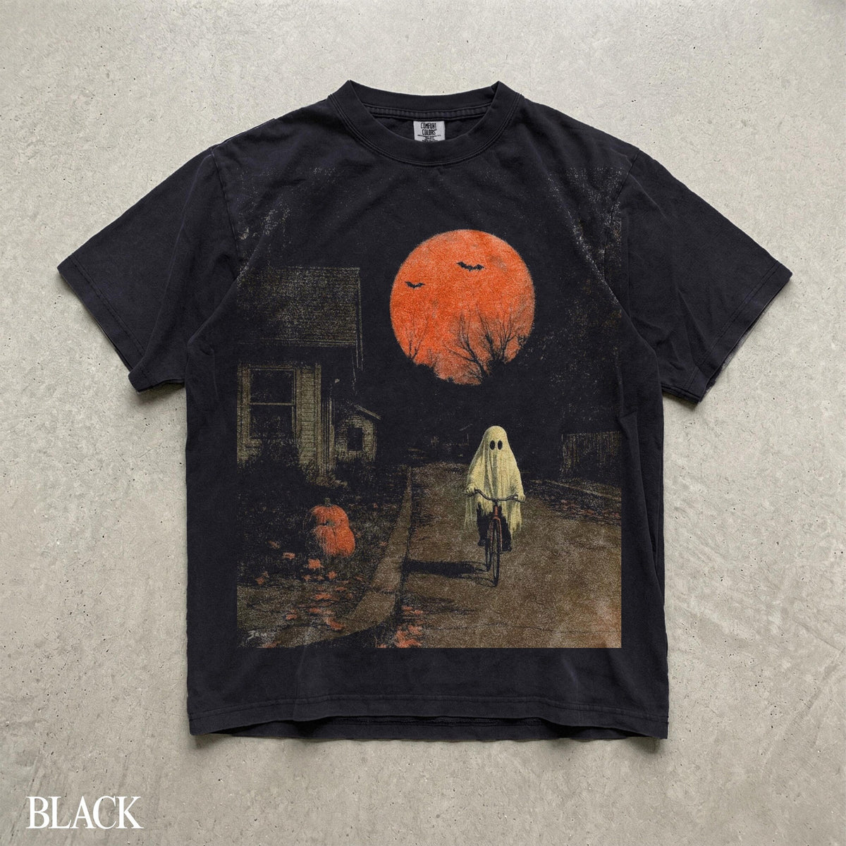 Halloween Ghost TShirt Spooky Ghost Biking Shirt Gothic Halloween Shirt Vintage Halloween Tee Pumpkin Shirt Fall Graphic Tee Gift