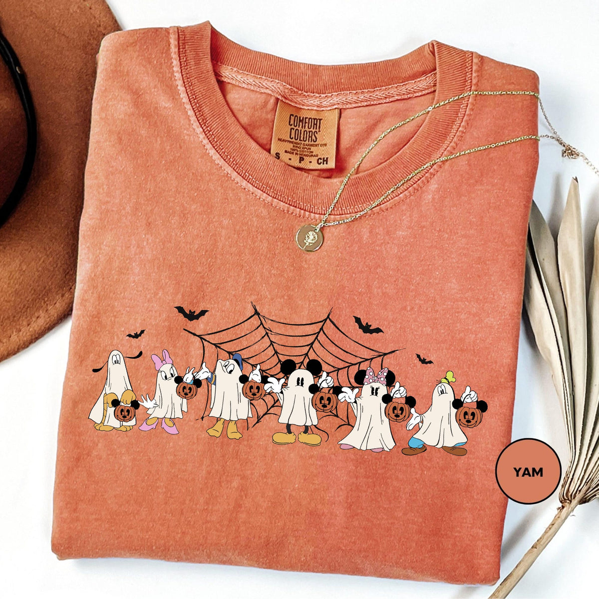 Comfort Colors Mickey and Friends Ghost Halloween Fall Shirt Women, Retro Disneyland Spooky Disney Family Trip Graphic Tee, Gift for Her Aesthetic