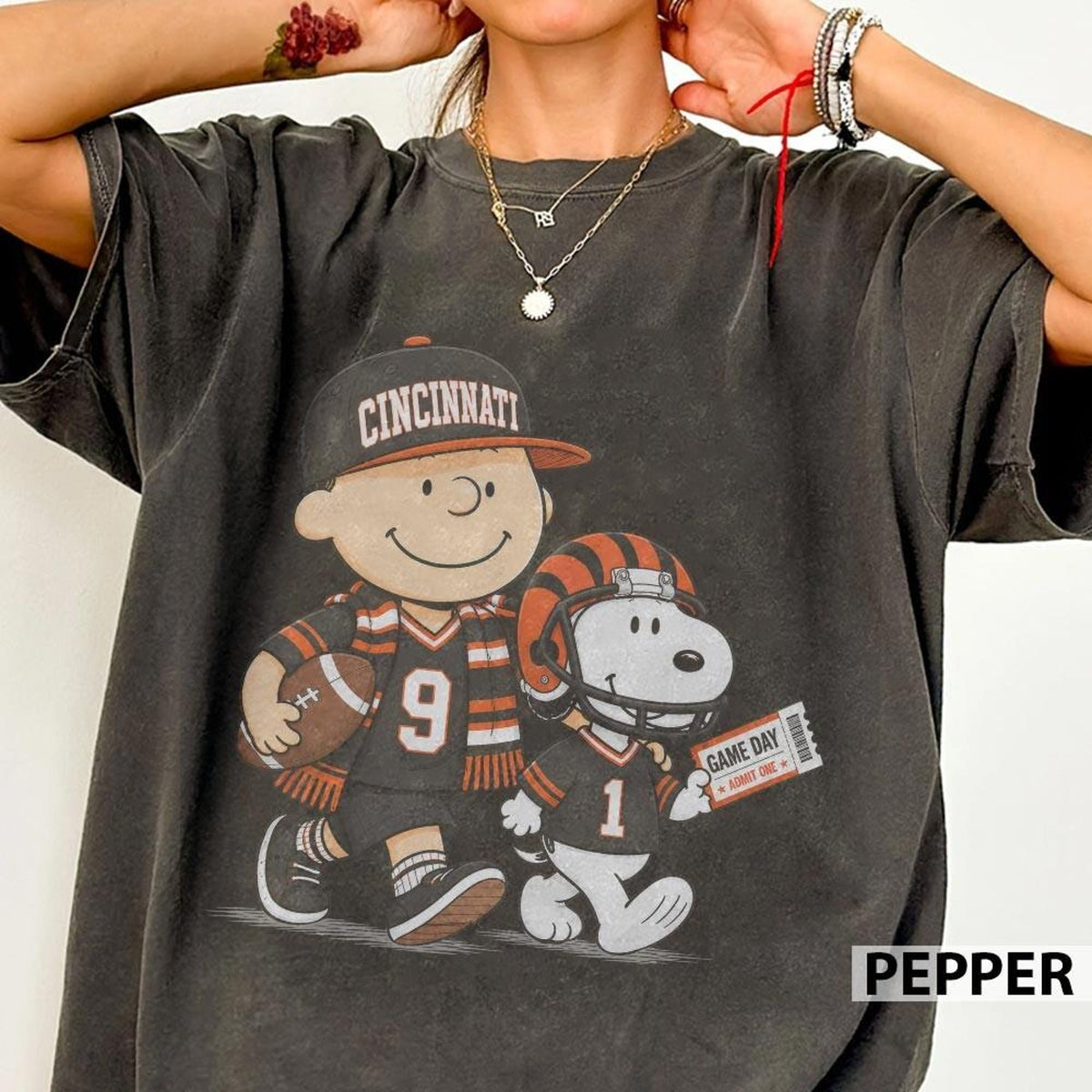 Cincinnati Football Cartoon Comfort Colors Shirt Vintage Comic Style Football Tee Cute Cincinnati Gameday Sweatshirt Football Fan Gift