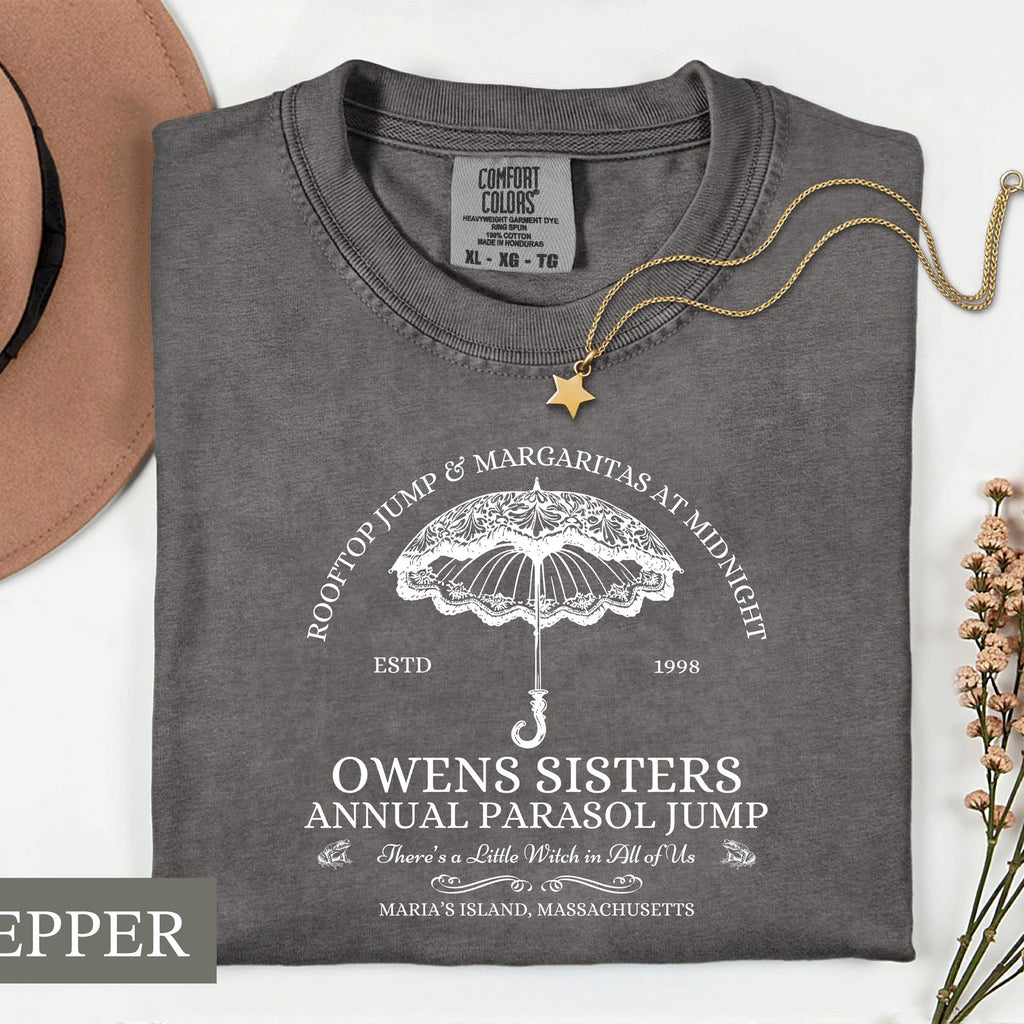 Comfort Colors Owens Sisters Annual Parasol Jump Shirt Women, Midnight Margaritas Retro Halloween Movie Practical Magic Witch Graphic Tee, Gift for Her Aesthetic