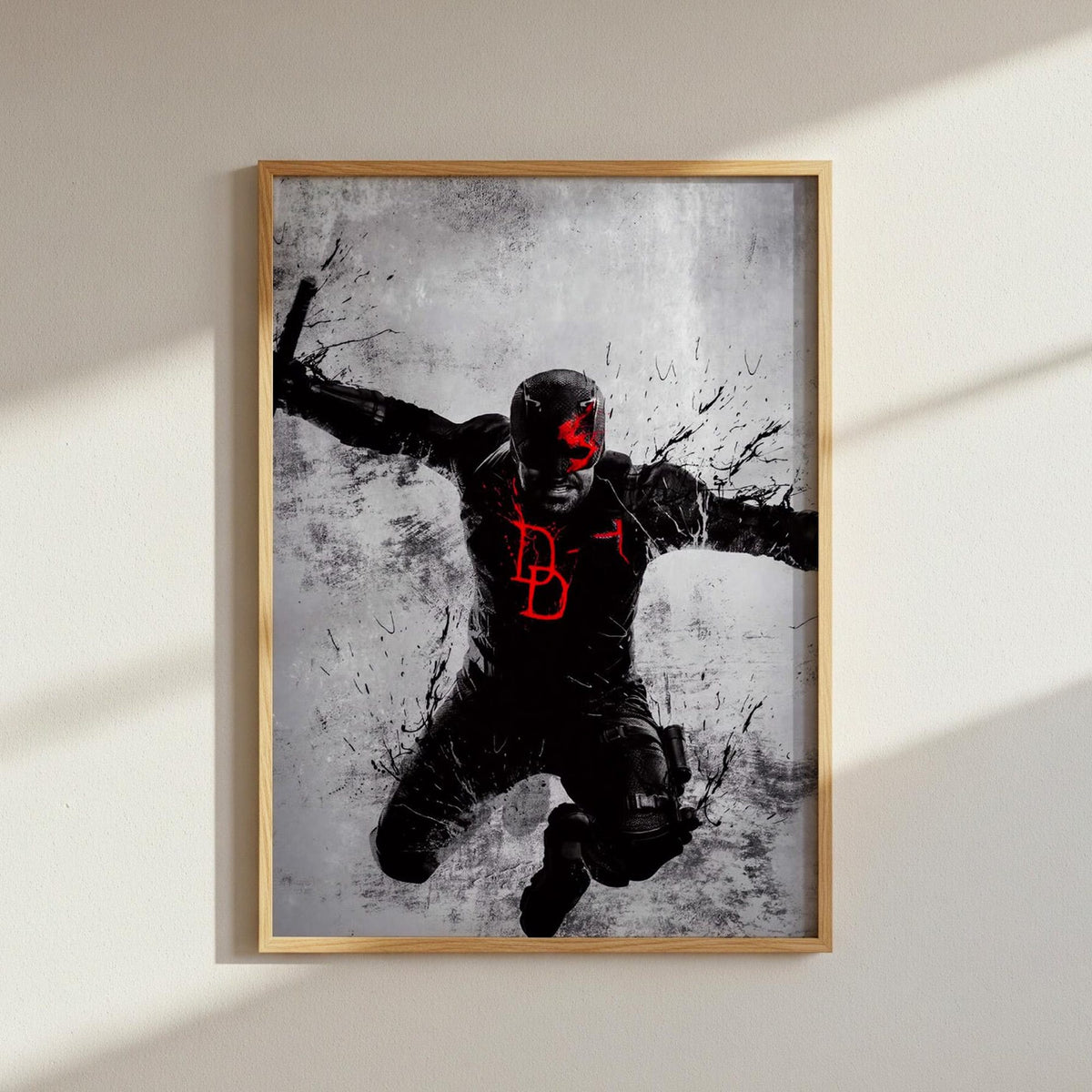 Daredevil Marvel Matt Murdock Red Black Superhero Decor Hell's Kitchen Comic Book Gift Dark Hero Art - Poster | Canvas Wall Art Print