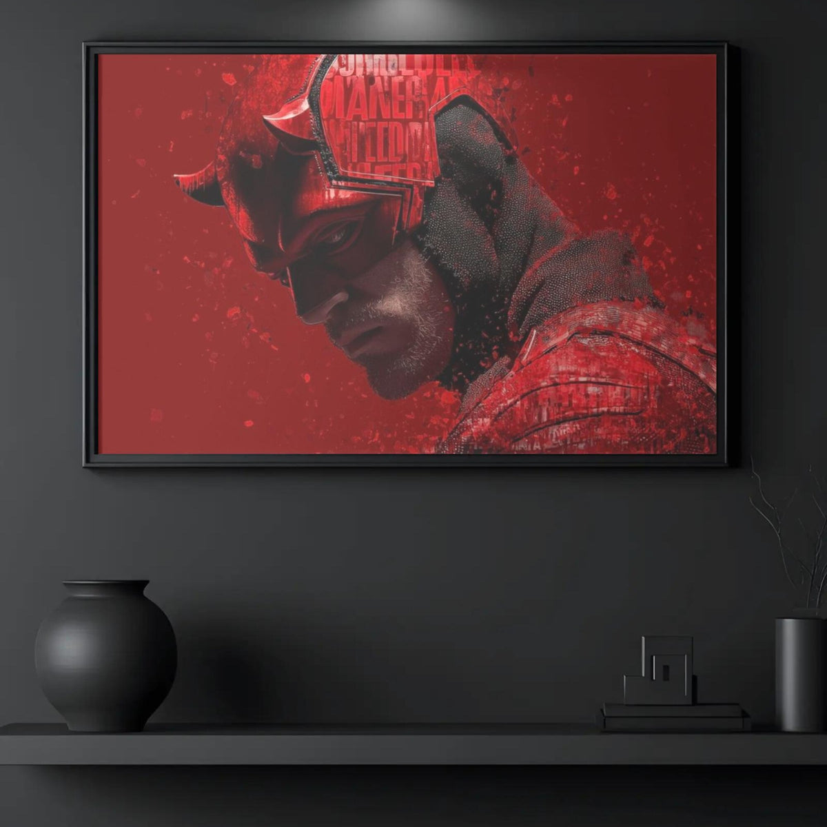 Daredevil Matt Murdock Marvel Horizontal Red Superhero Dark Comic Decor Landscape Fan Gift - Poster | Canvas Wall Art Print