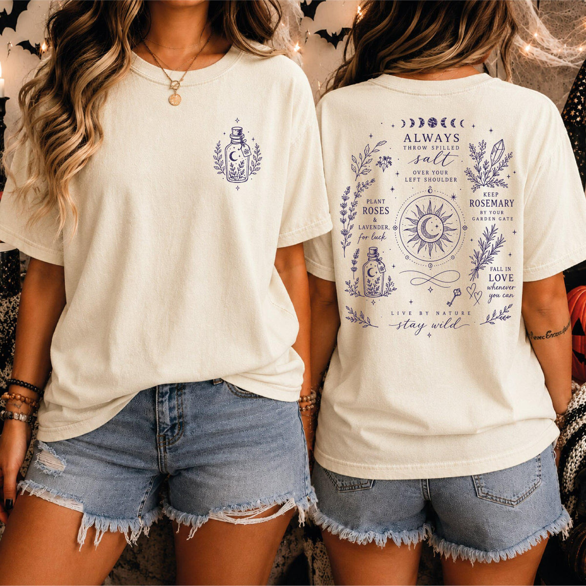Comfort Colors Midnight Margaritas Shirt Witchy Garden Tee Salt Rosemary Lavender Shirt Spooky Season Gift S1591