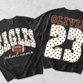 Personalized Game Day Football Mascot Polka Dots Shirt Custom Team Name Tee Distressed Game Day  Sports Fan Tee Gift for Football Mom