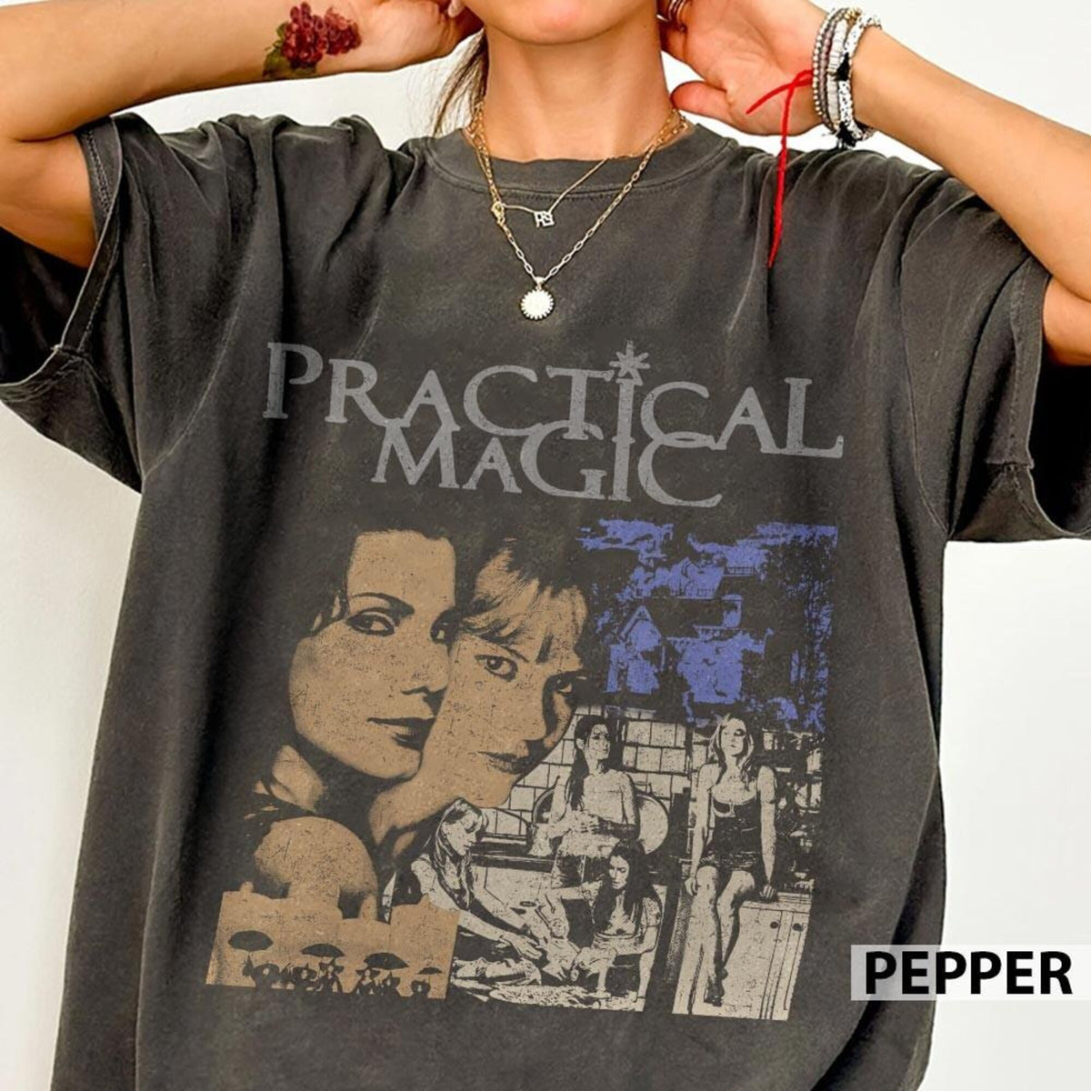 Comfort Colors Practical Magic 1998 Movie Vintage Shirt Women, Retro Witch Halloween Midnight Margaritas Graphic Tee, Spooky Season Gift for Her Aesthetic