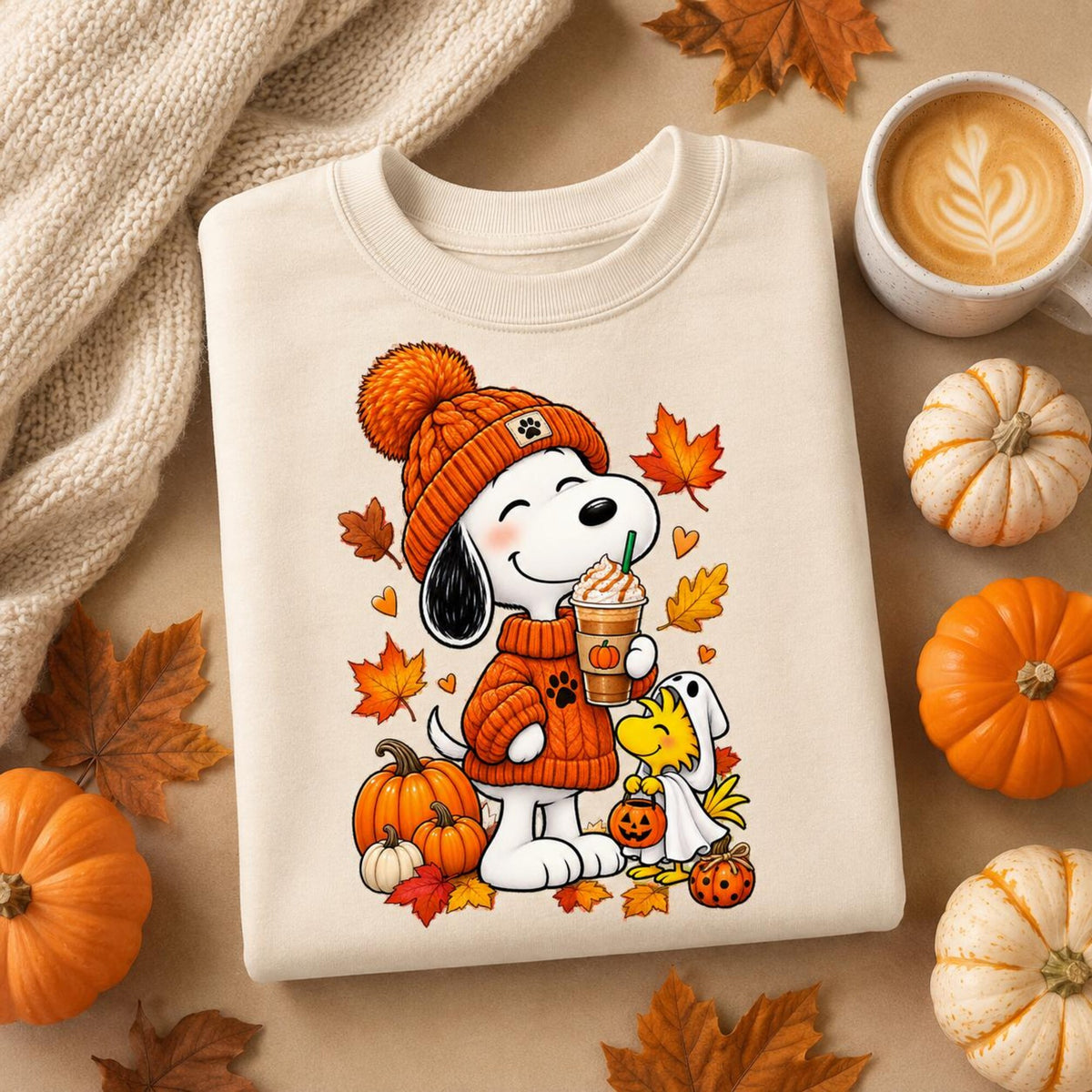 Comfort Colors Snoopy Halloween Pumpkin Spice Shirt Women, Ghost Woodstock Fall Peanuts Charlie Brown Graphic Tee, Gift for Her Aesthetic