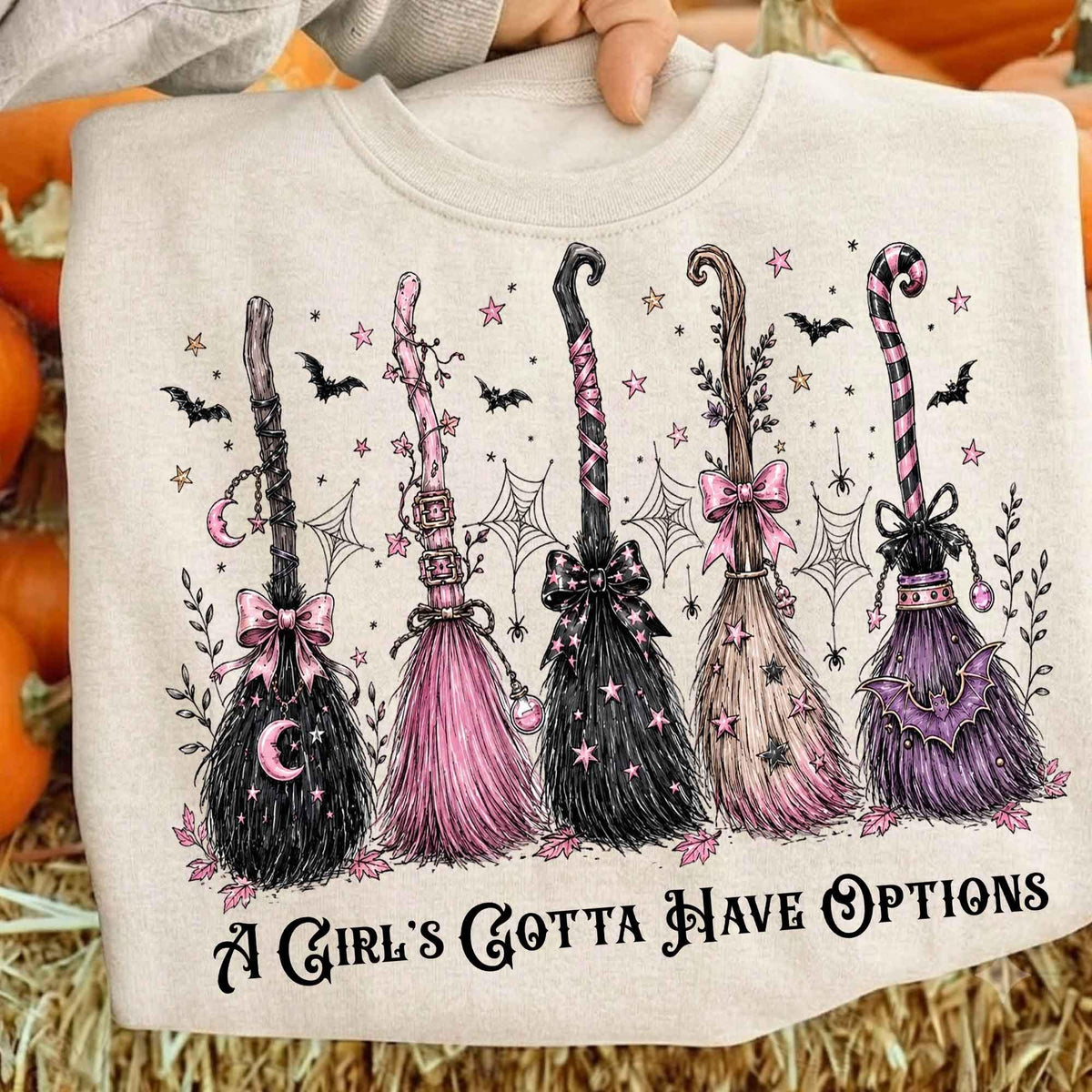 Comfort Colors A Girl Gotta Have Options Shirt Women, Retro Halloween Witch Spooky Broom Vintage Witchy Graphic Tee, Spooky Gift for Her Aesthetic