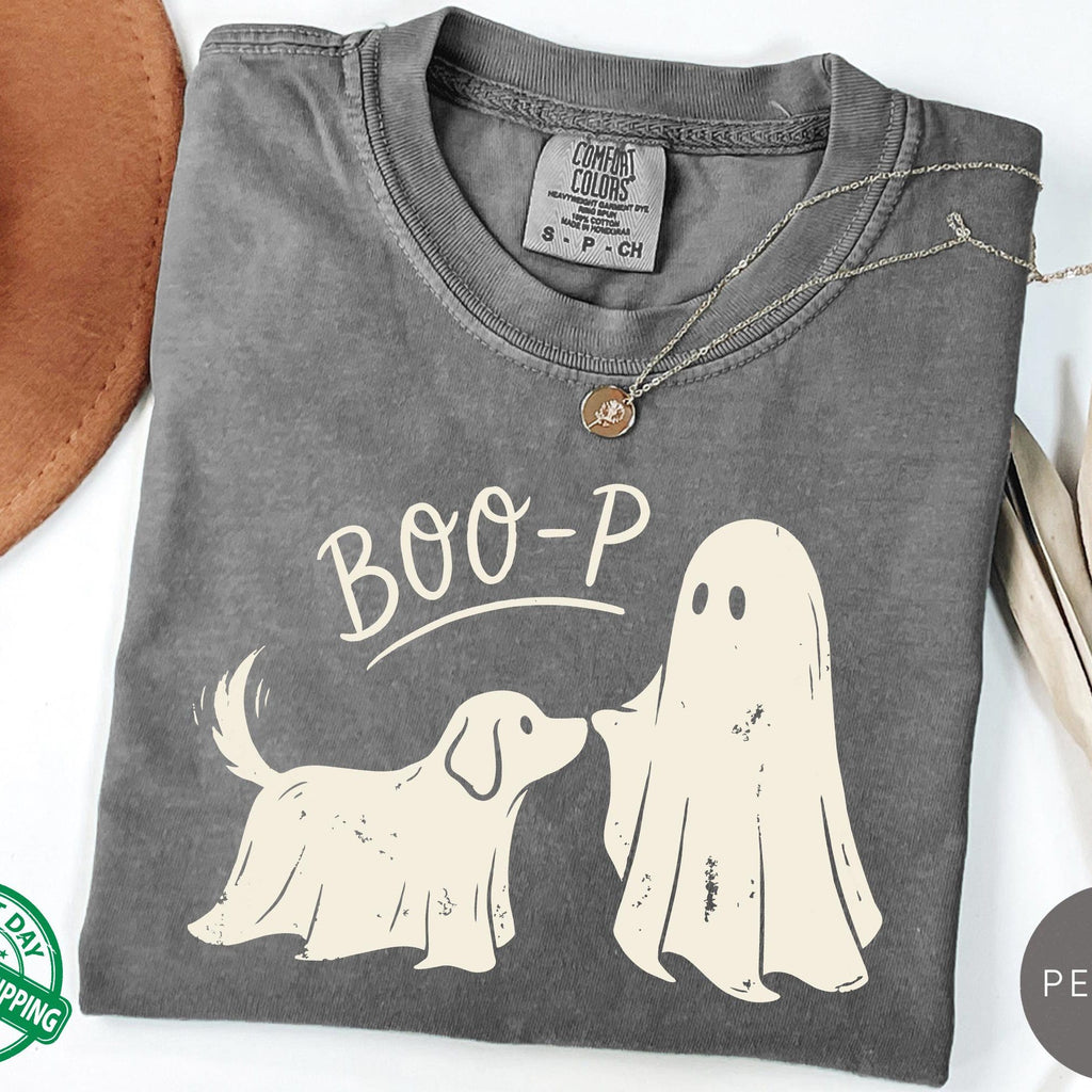 Boop Ghost Dog Comfort Colors TShirt Funny Halloween Dog Mom Shirt