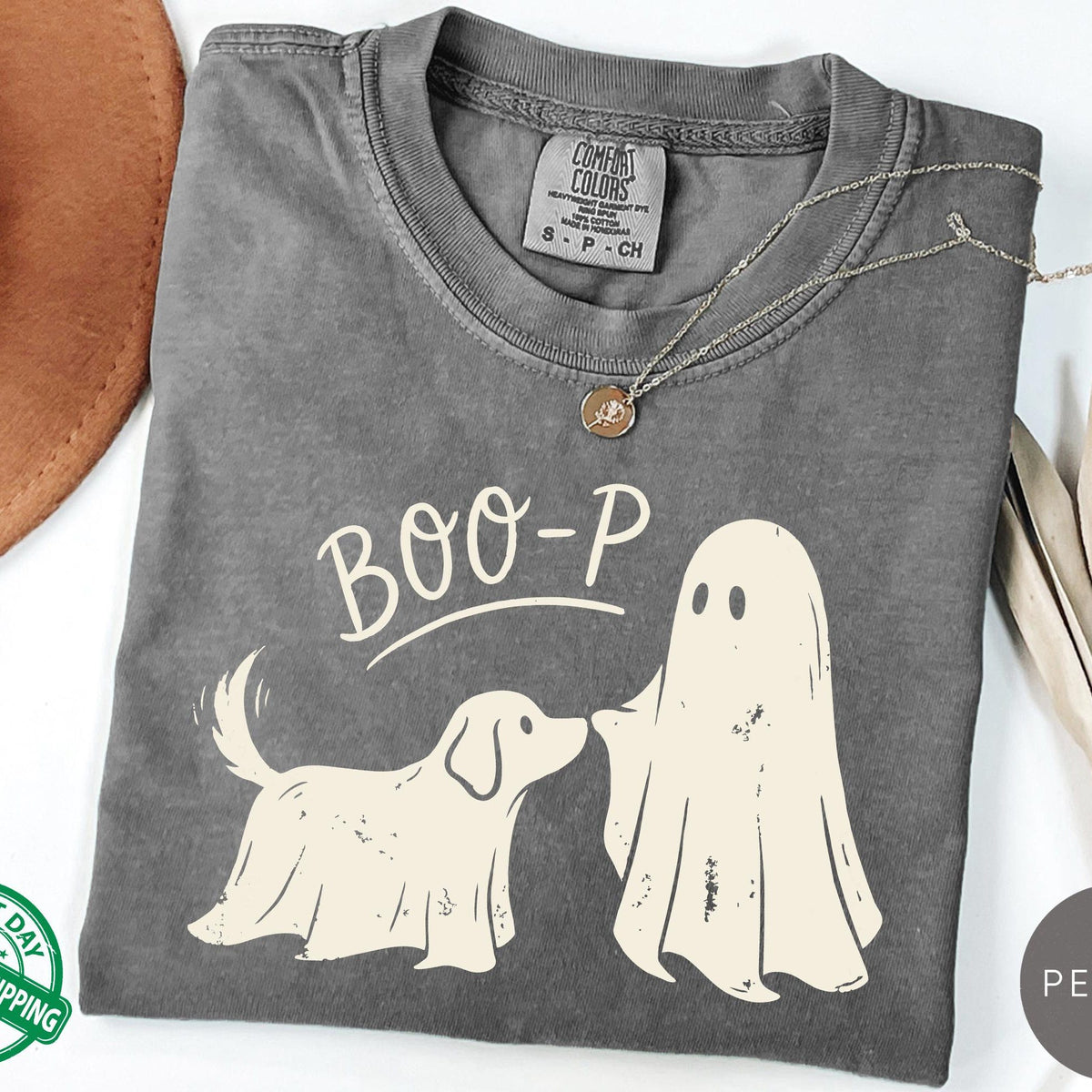 Boop Ghost Dog Comfort Colors TShirt Funny Halloween Dog Mom Shirt