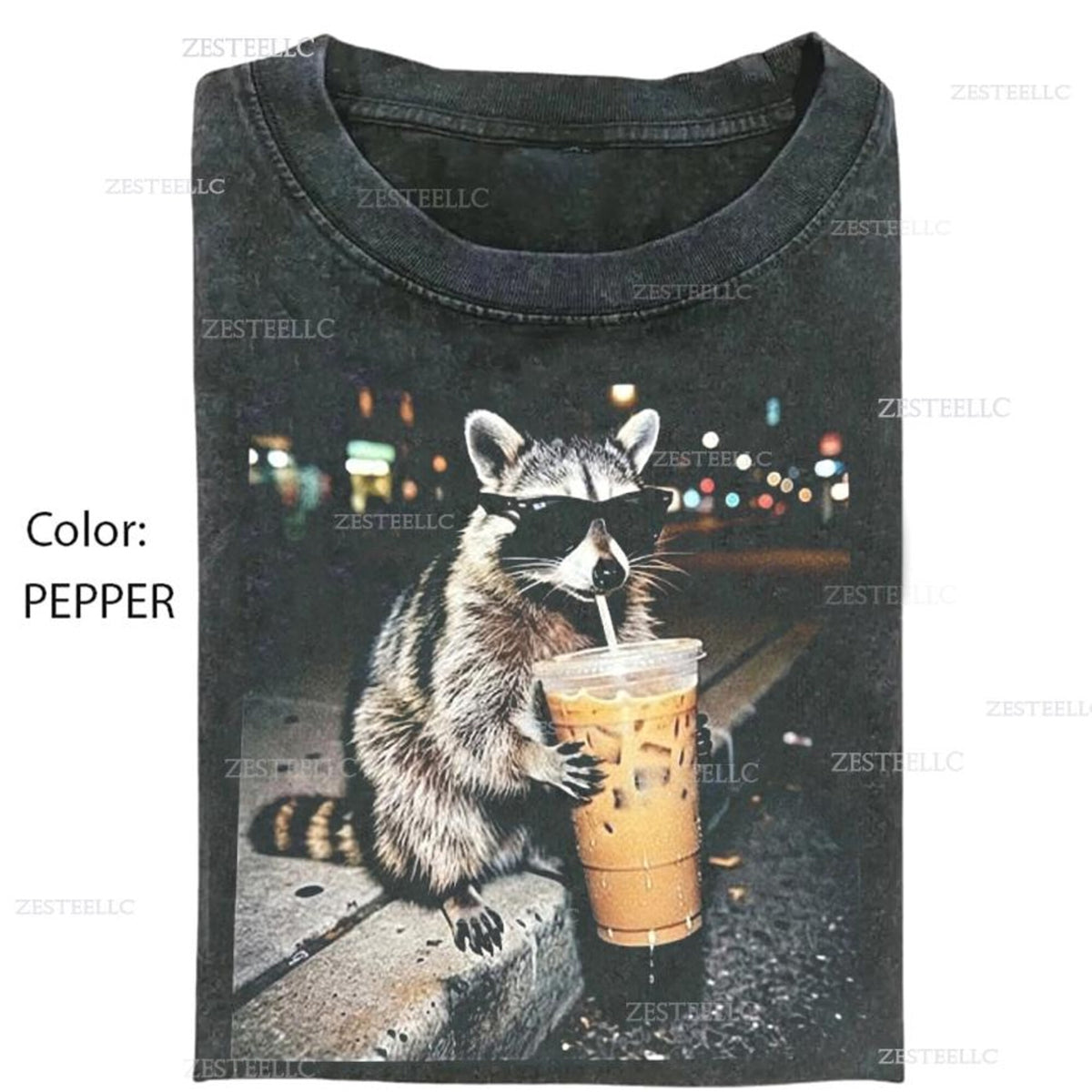Funny Raccoon Drinking Iced Coffee Shirt Animal Meme Tee Trash Panda Coffee Shirt Funny Raccoon Gift Unisex Graphic T Shirt