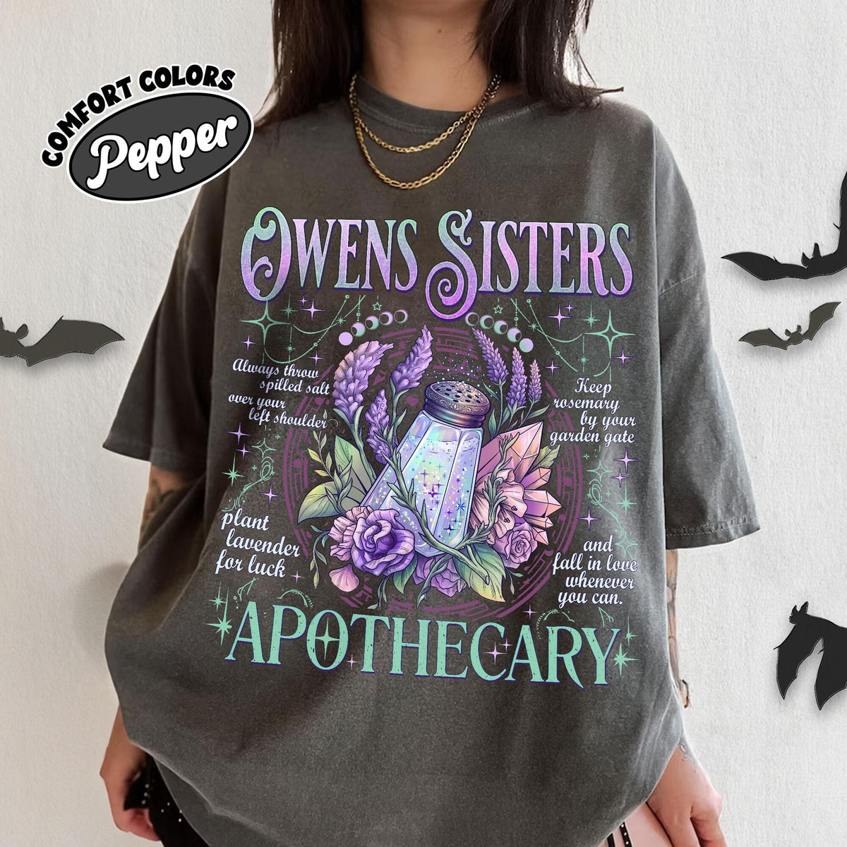 Magic Practical Apothecary Shirt Comfort Colors Owens Sisters ApothecarySpilled Salt Over Shoulder Witchy TShirt
