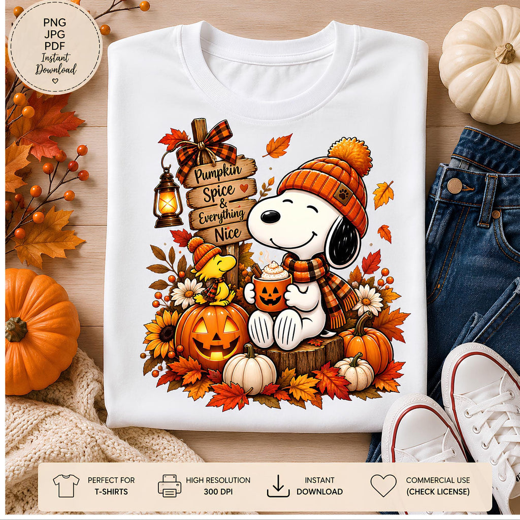 Comfort Colors Snoopy Fall Coffee Pumpkin Shirt Women, Cozy Autumn Charlie Brown Cartoon Dog Graphic Tee, Gift for Her Aesthetic