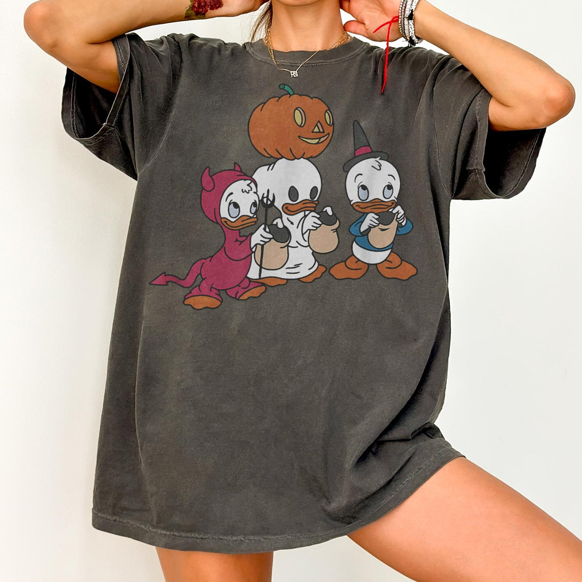 Vintage Donald Duck Nephews Spooky Season TShirt Disney Halloween Shirt Trick or Treat Tshirt Disneyland Halloween Tee Comfort Colors