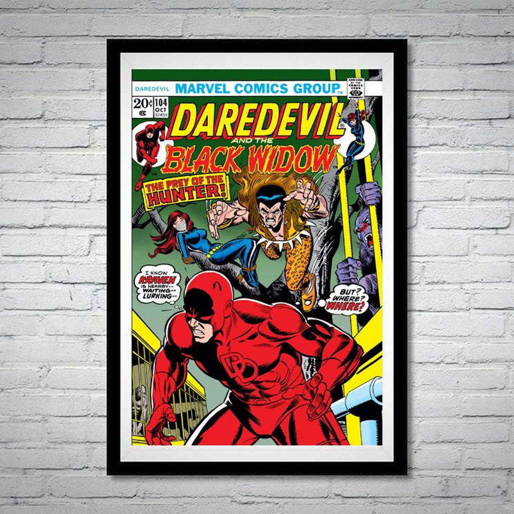 Daredevil and Black Widow Issue 104 Kraven the Hunter Comic Book - Poster | Canvas Wall Art Print