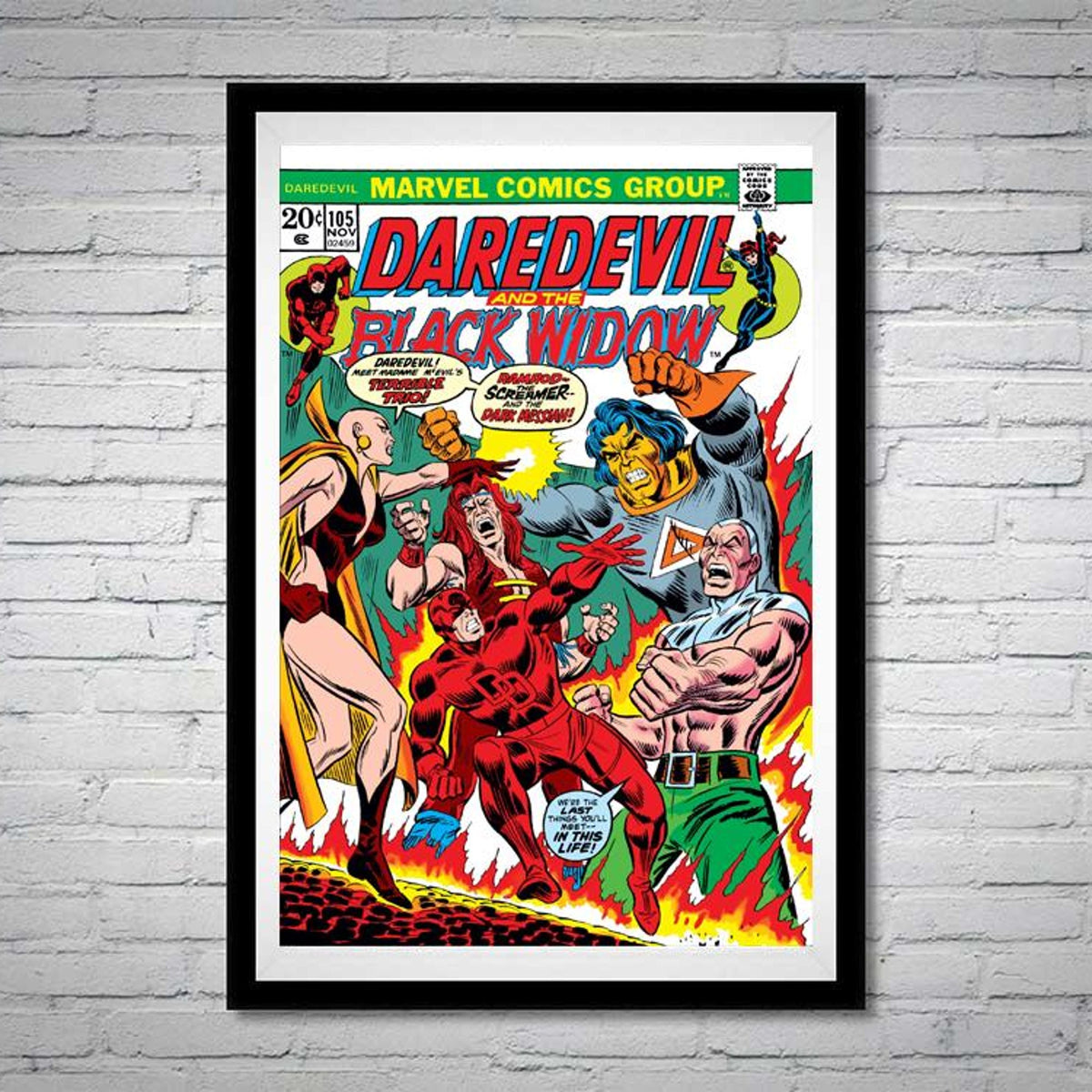 Daredevil and Black Widow Issue 105 Terrible Trio Moon Dragon Comic Book - Poster | Canvas Wall Art Print