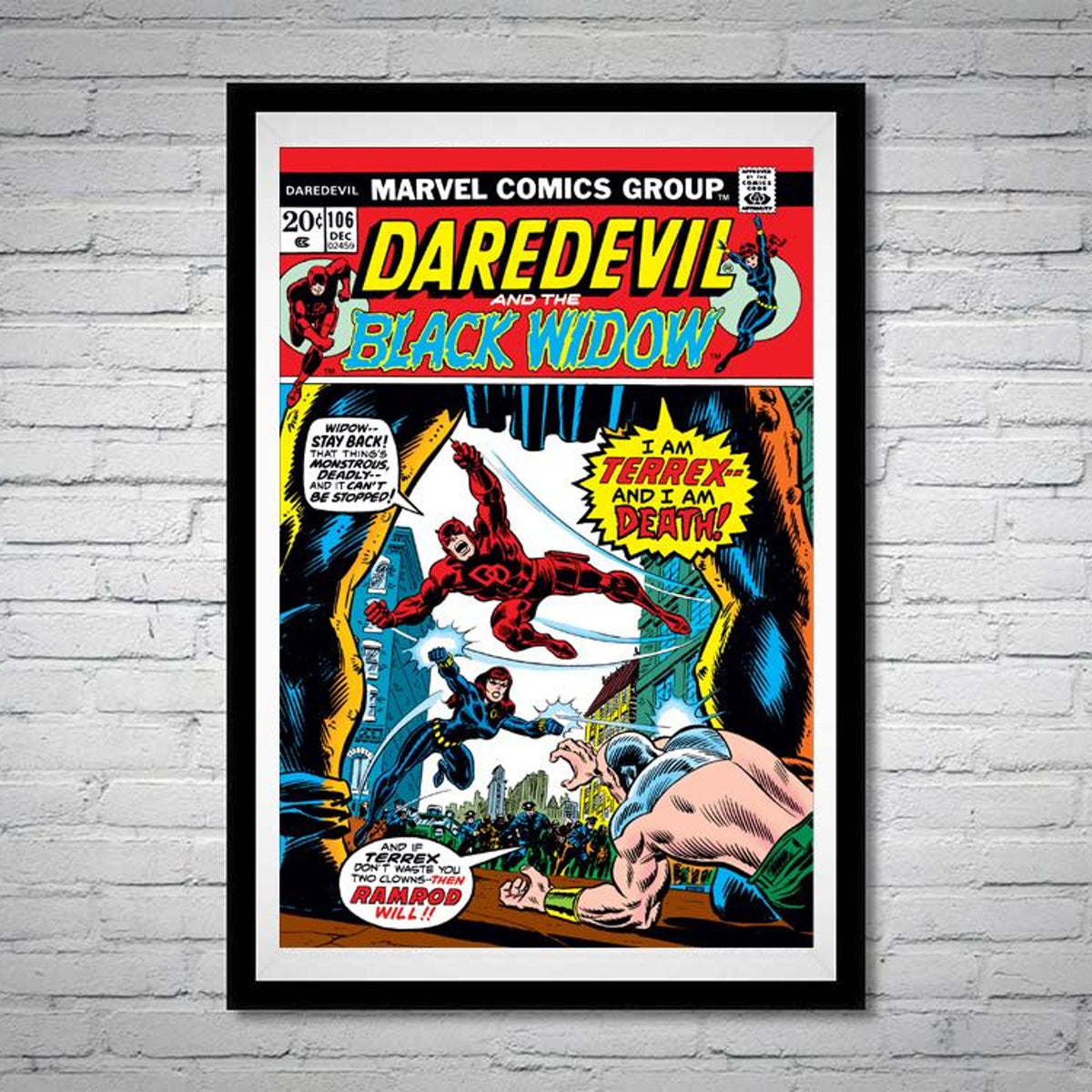 Daredevil and Black Widow Issue 106 Terrex RamRod Comic Book - Poster | Canvas Wall Art Print