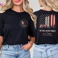 We Will Never Forget 25th Anniversary Patriotic Tshirt September 911 Memorial Sweatshirt American Flag Hoodie