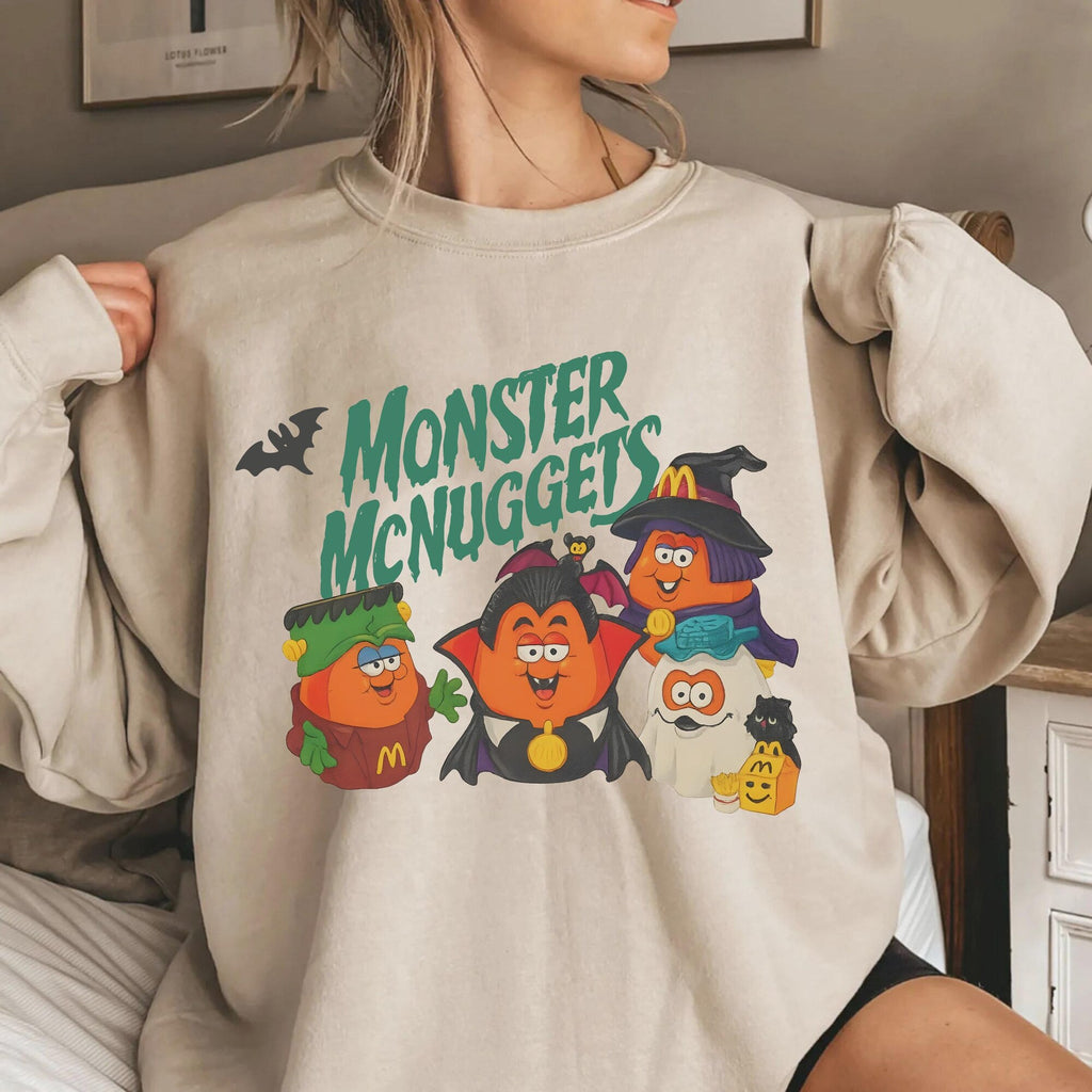 Funny Monster Nuggets Sweatshirt Halloween Chicken Nuggets Tee Shirt Retro Spooky Monster Nuggets Hoodie Halloween Meal Shirt