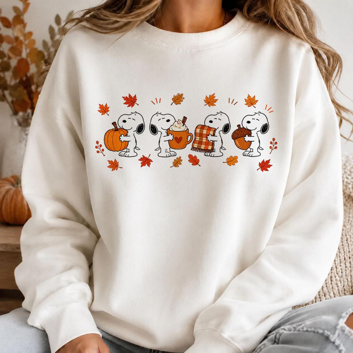 Comfort Colors Cozy Fall Snoopy Beagle Shirt Women, Autumn Coffee Lover Pumpkin Season Cartoon Dog Matching Graphic Tee, Gift for Her Aesthetic