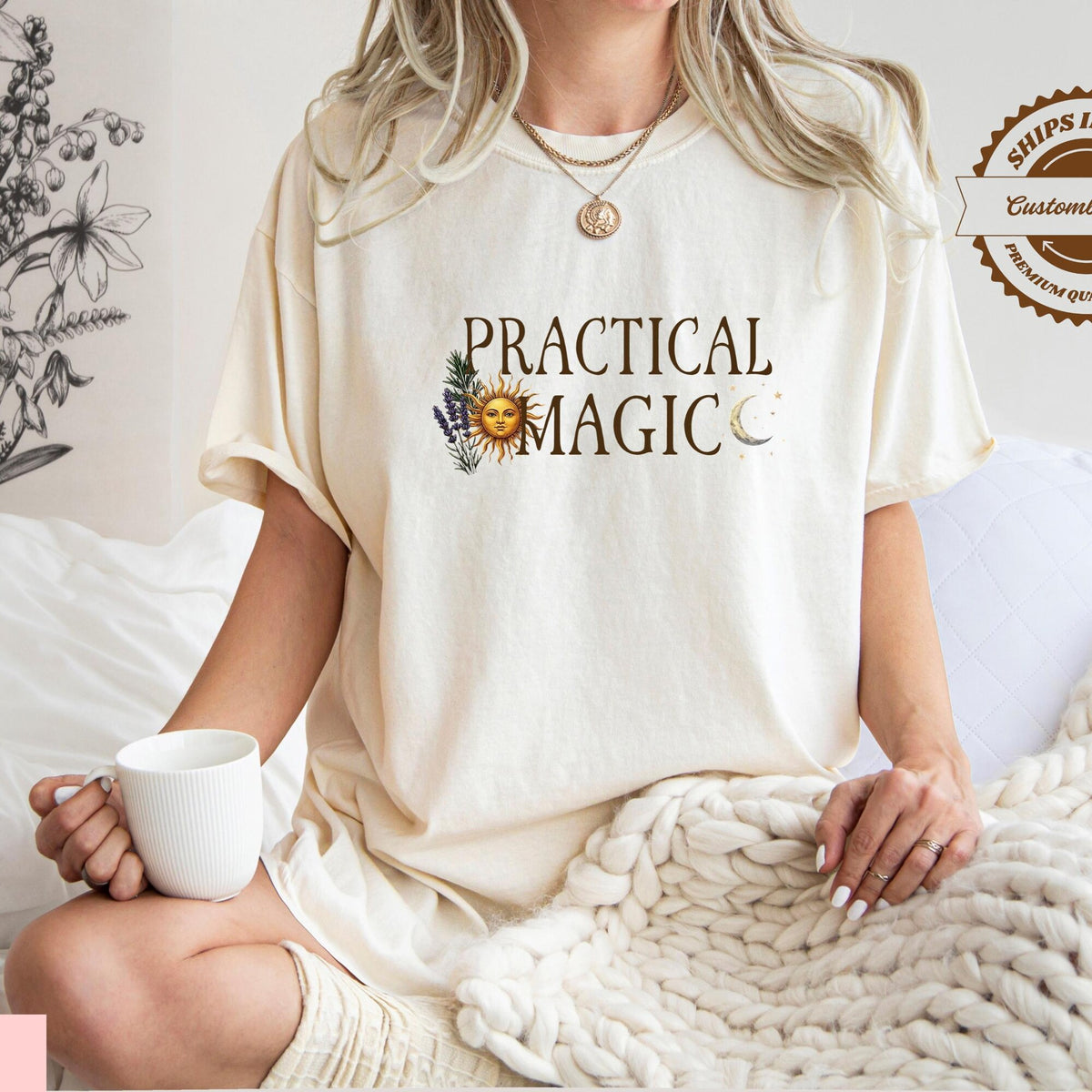 Comfort Colors Practical Magic Shirt Witchy Sun Moon Tee Mystic Boho Gift
