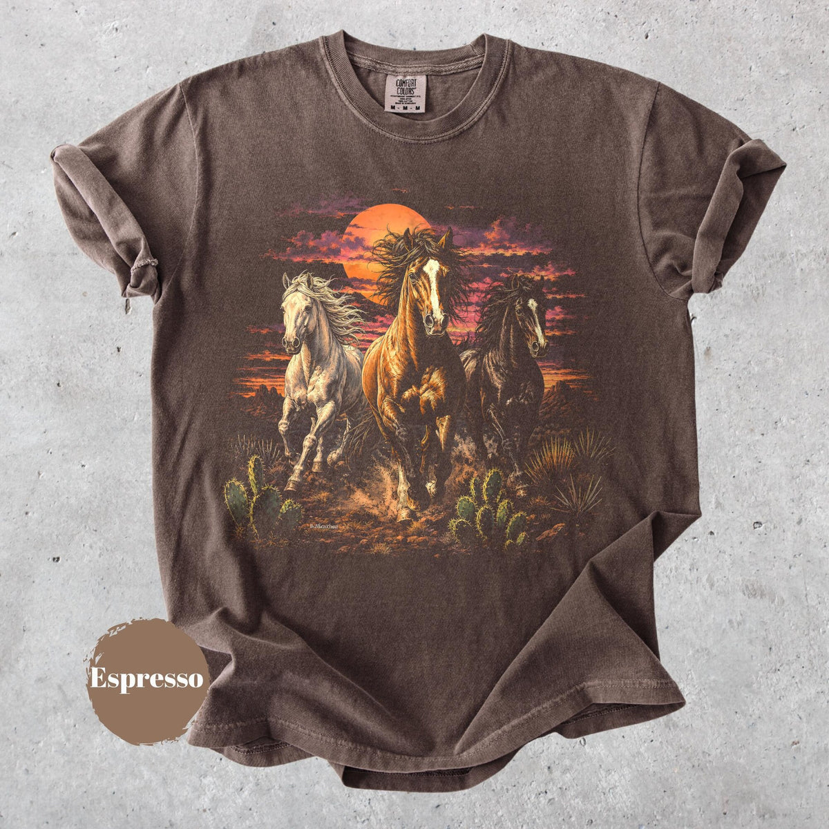 Wild Horses TShirt Vintage 90s Western Cowboy Tee Retro Nature Graphic Unisex Shirt Horse Lover Gift Southwestern Top