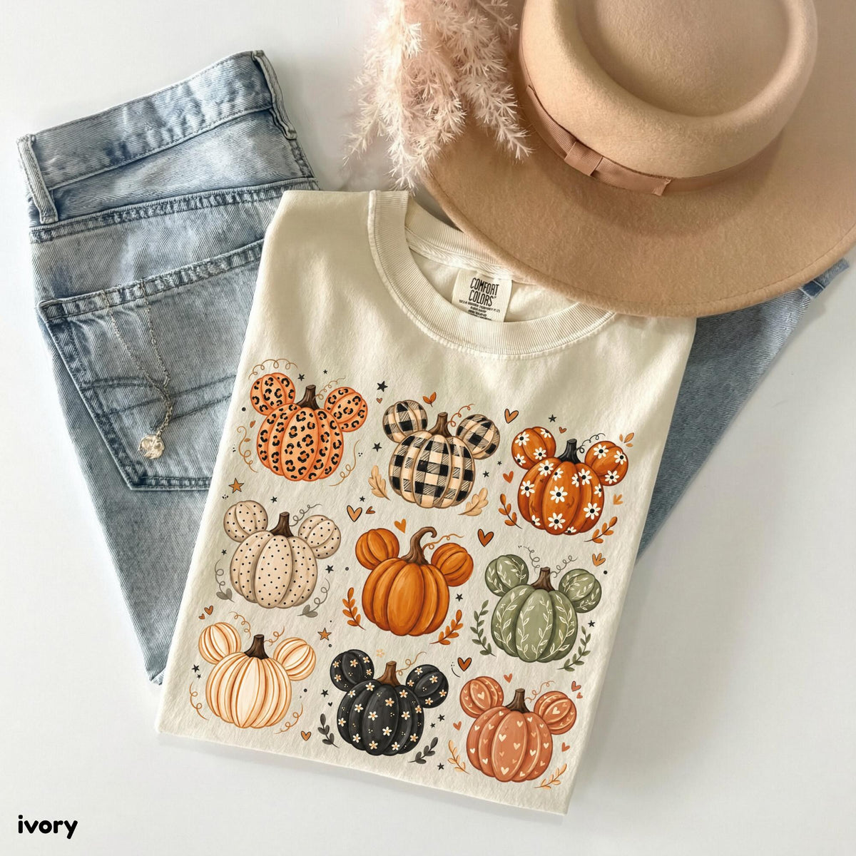 Comfort Colors Mickey Pumpkin Autumn Fall Shirt Women, WDW Disneyland Family Halloween Disney Graphic Tee, Gift for Her Aesthetic