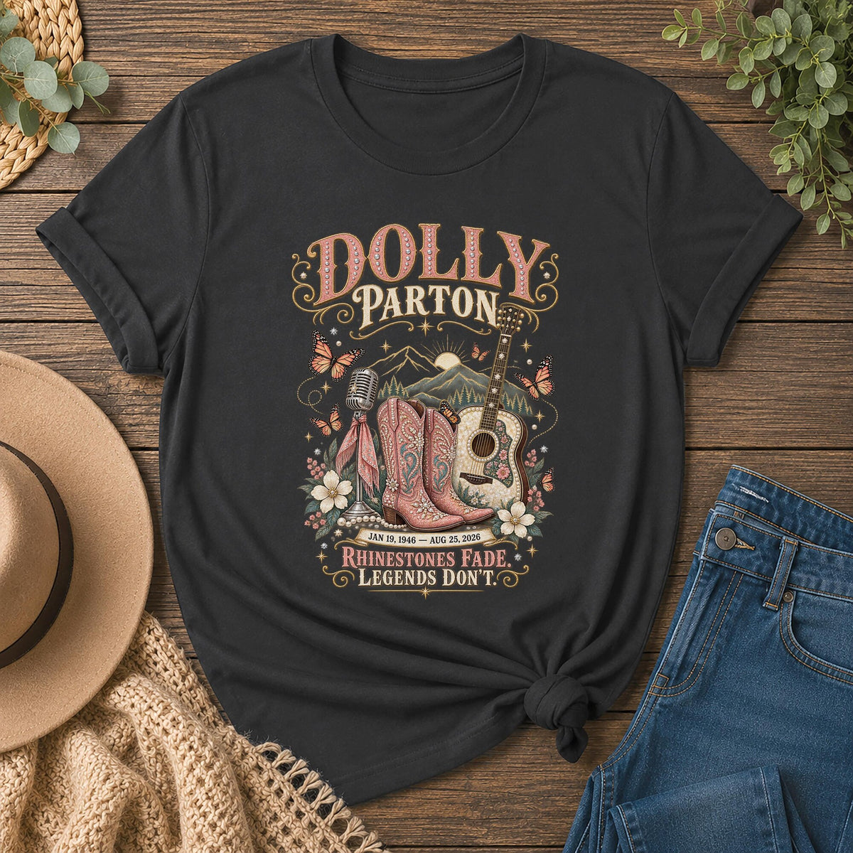 Comfort Colors Dolly Parton Memorial Shirt Women, Rhinestone Cowgirl Country Music Tribute 1946 2026 Graphic Tee, Fan Gift for Her Aesthetic