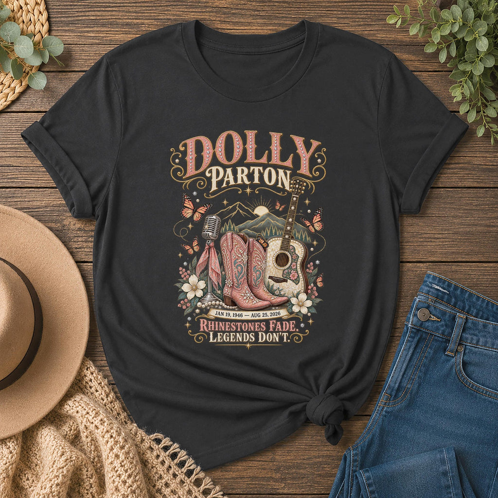 Dolly Parton Memorial TShirt Rhinestone Cowgirl Country Music Tribute Tee 19462026