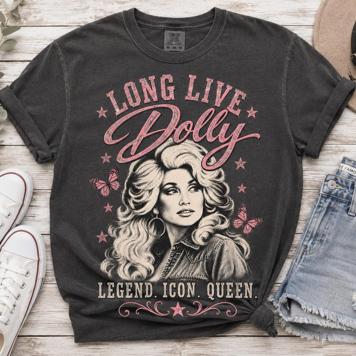 Comfort Colors Long Live Dolly Parton Shirt Women, Tribute Legend Icon Queen Memorial Country Music Graphic Tee, Fan Gift for Her Aesthetic