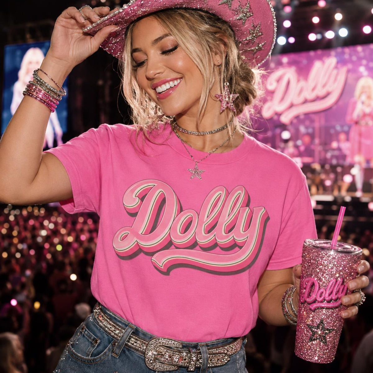 Comfort Colors Retro Dolly Parton Script Shirt Women, Vintage Country Music Graphic Tee, Fan Gift for Her Aesthetic