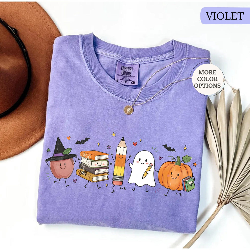 Comfort Colors Cute Halloween Teacher Shirt Fall Teacher Tee Halloween School Tshirt Spooky Teacher Shirt Ghost Pumpkin Teacher TShirt
