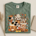 Comfort Colors Mickey Minnie Disney Fall Coffee Shirt Women, Thanksgiving Pumpkin Spice Disneyland Cozy Autumn Graphic Tee, Gift for Her Aesthetic