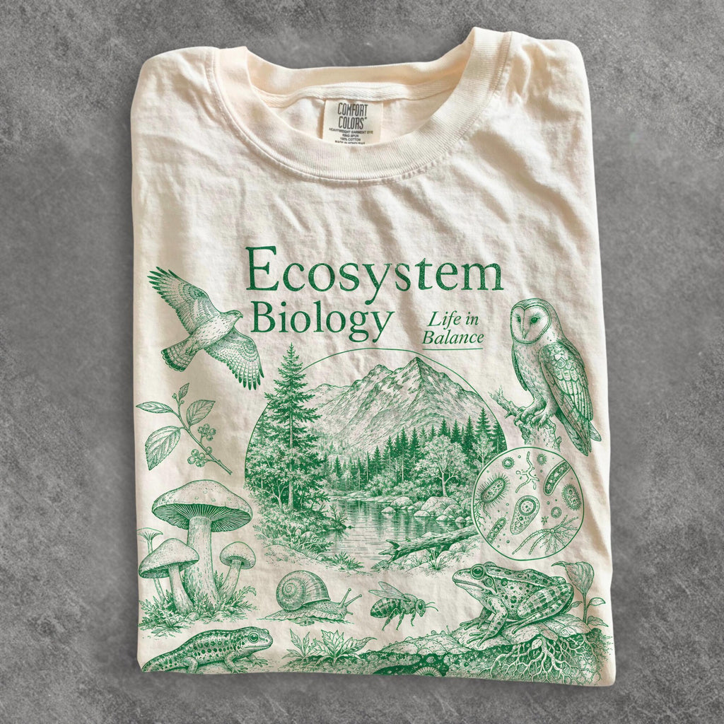 Ecosystem Biology TShirt Vintage 90s Ecology Nature Tee Environmental Science Graphic Unisex Shirt Academic Earth Lover Gift