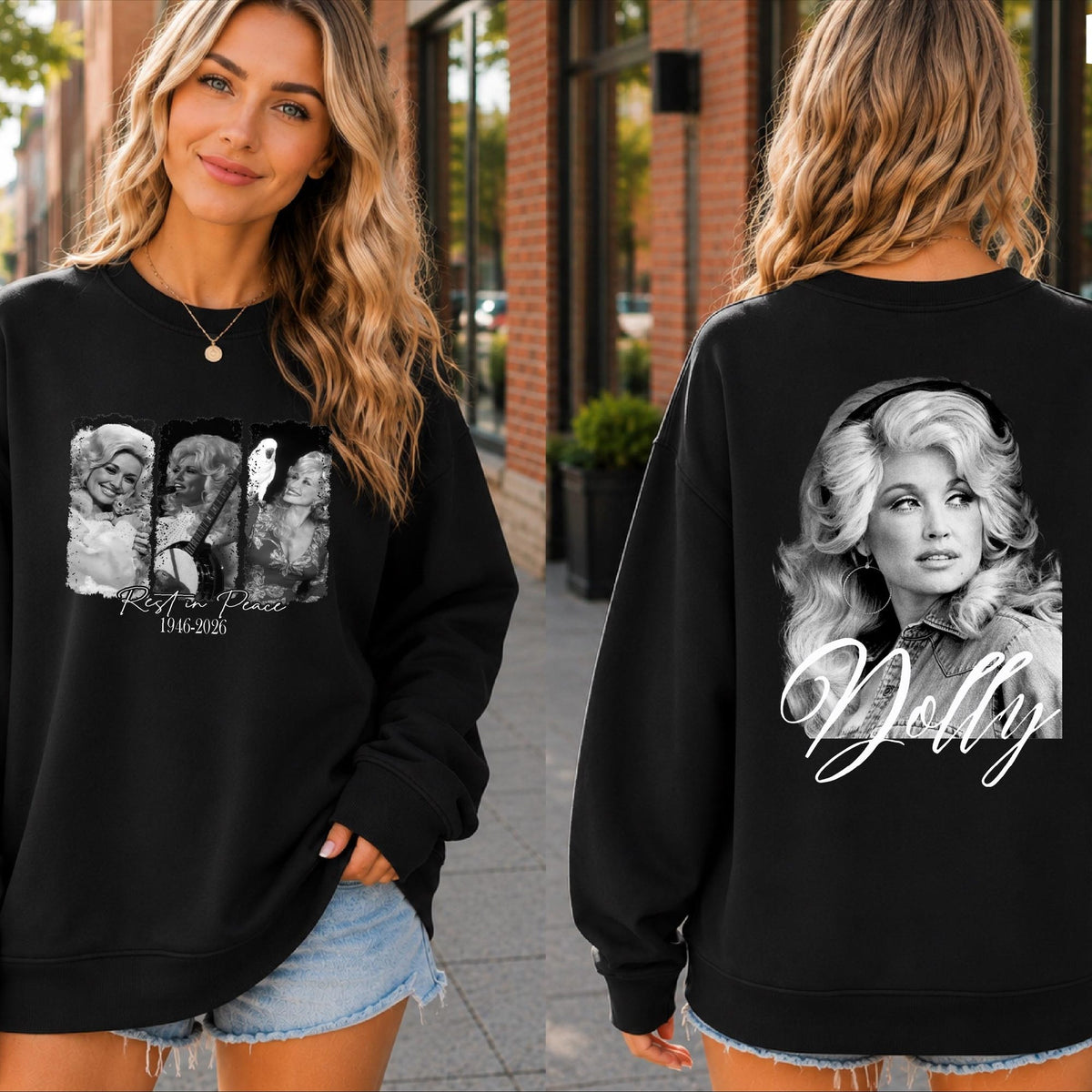 Comfort Colors Dolly Parton Memorial Two-Sided Shirt Women, Vintage Country Music Tribute Rest in Peace Graphic Tee, Fan Gift for Her Aesthetic
