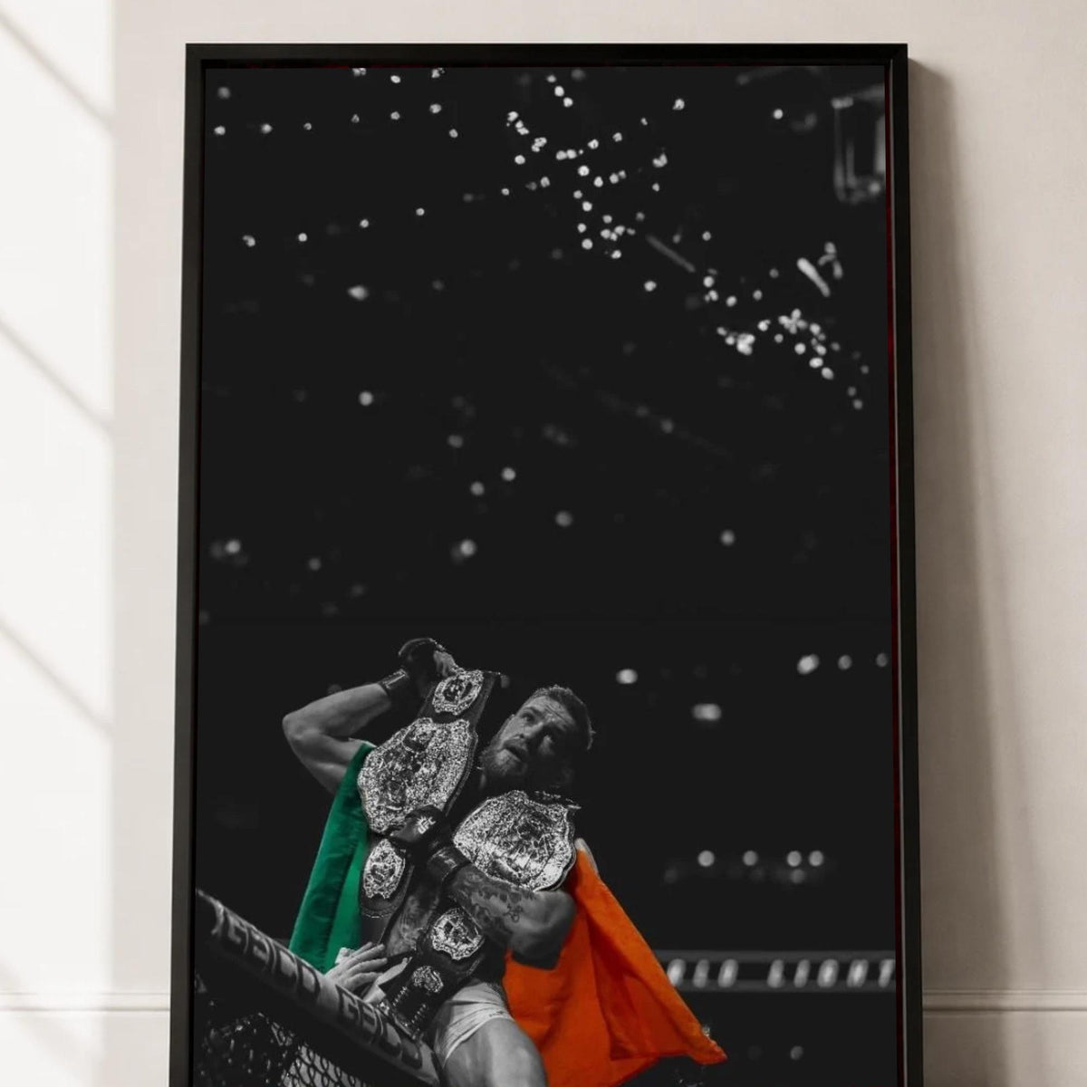 Conor McGregor UFC Champion Irish Fighter MMA Boxing Black and White Man Cave Gift - Poster | Canvas Wall Art Print